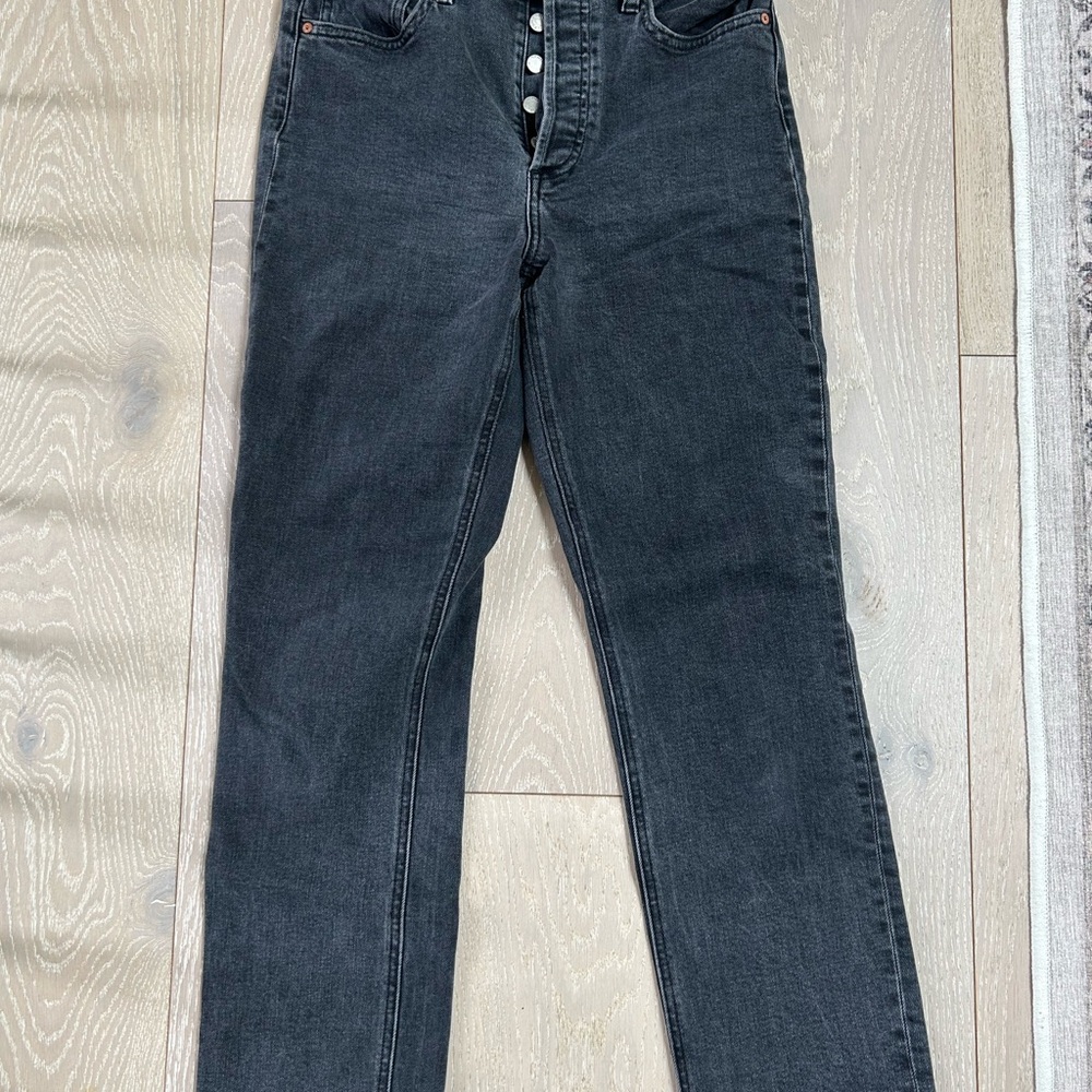 Denim Forum Arlo 28L (Ankle) Women’s Washed Charcoal High-Rise Jeans - Picture 2 of 8